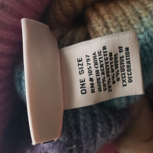 Beautiful juicy couture beanie toque multicolored one size wool blend - Picture 3 of 4